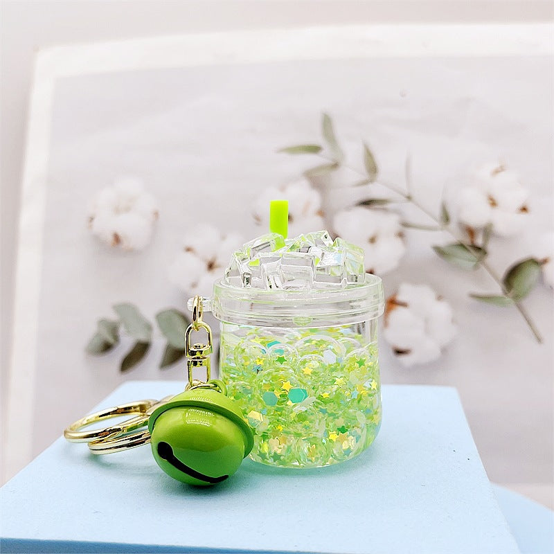 Llavero creativo al por mayor de la botella de la deriva del aceite luminoso de acrílico